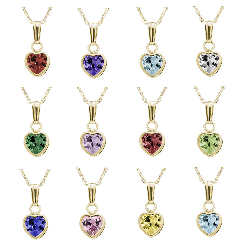 Mother's Birthstone and Diamond Accent Heart Pendant (2-7 Stones) | Zales